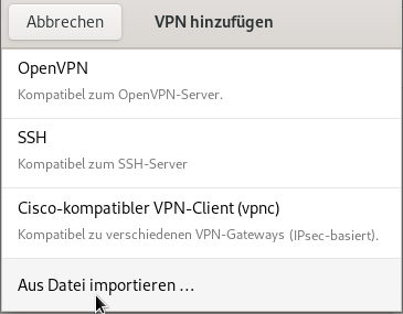 Neues VPN erstellen